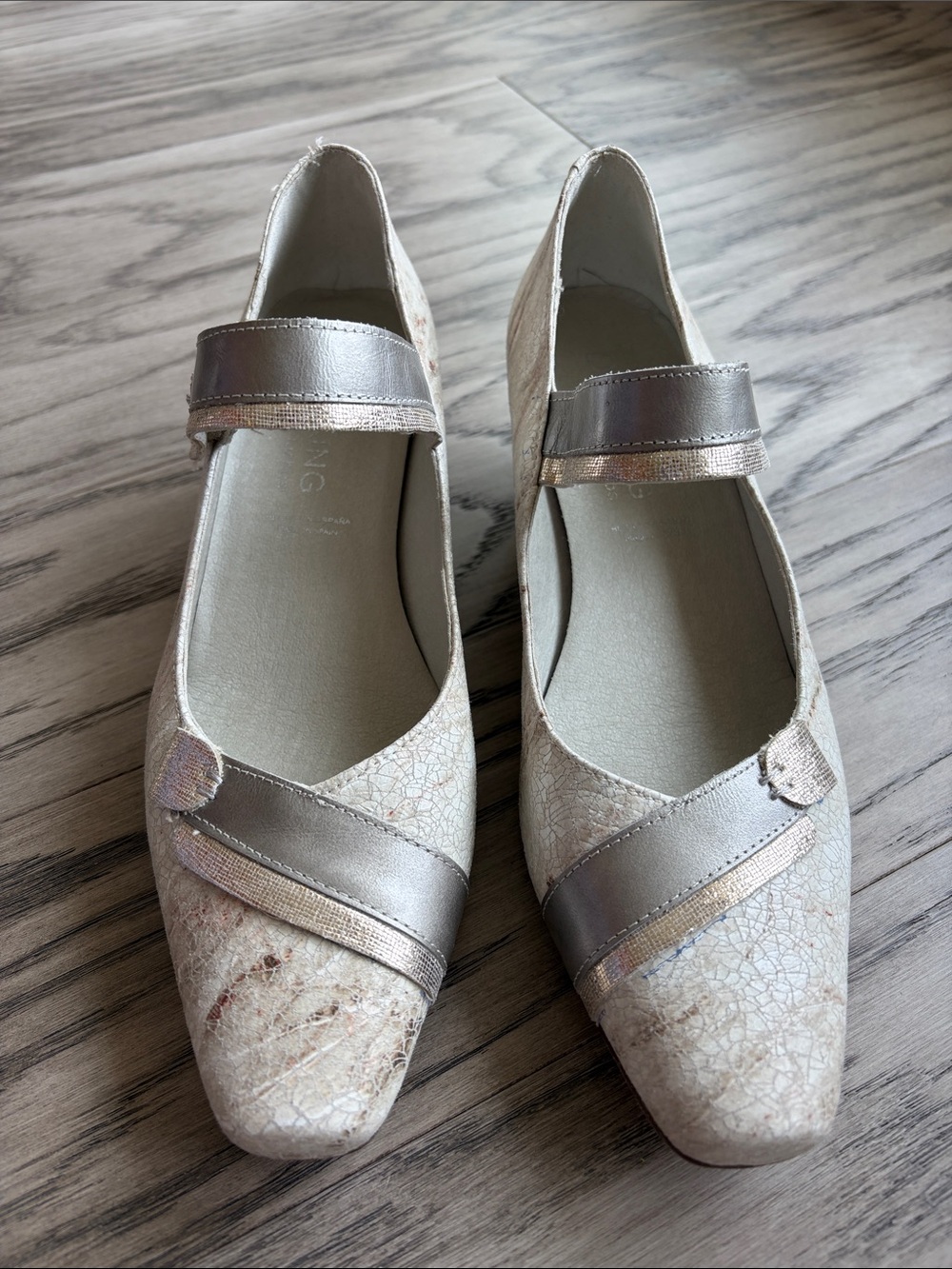 Dorking Women’s Metallic Champagne Mary Jane Flats